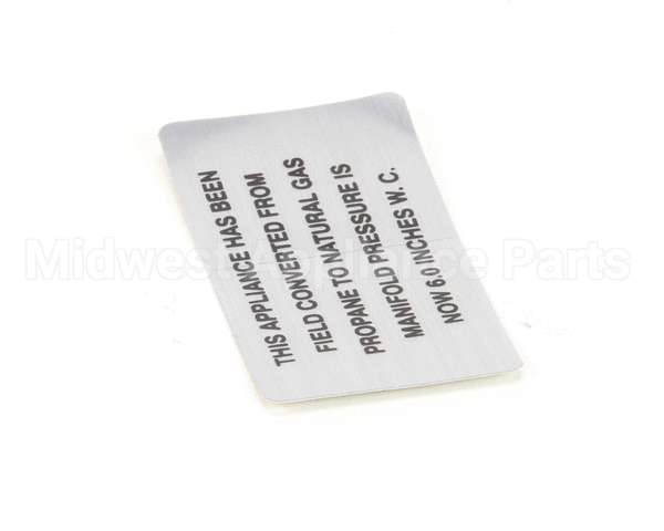 00-421727-00006 Vulcan Hart Plate,Propane To Natural Gas