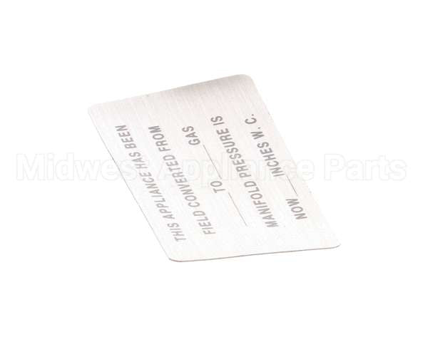 00-421727-00015 Vulcan Hart Label,Conversion (Gas) Blank