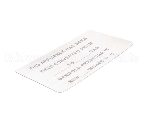 00-421727-00015 Vulcan Hart Label,Conversion (Gas) Blank