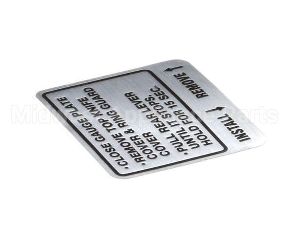 00-914681 Hobart Label, Instruction