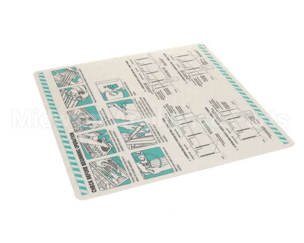 00-918418 Hobart Label,Install,Pre-Op Check