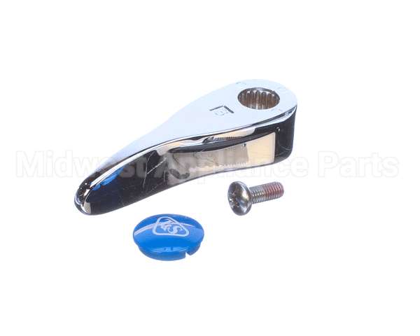 001636-45NS T&S Brass Lever Handle, Blue Index (T&S Logo), Scr