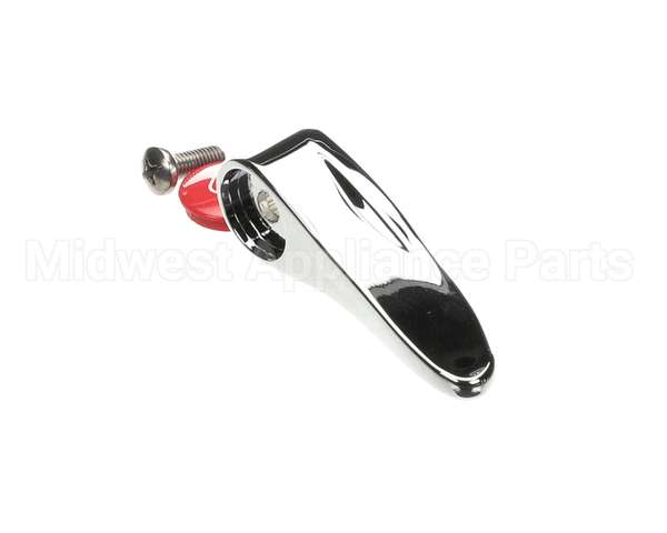 001637-45NS T&S Brass Lever Handle, Red Index (T&S Logo), Scre