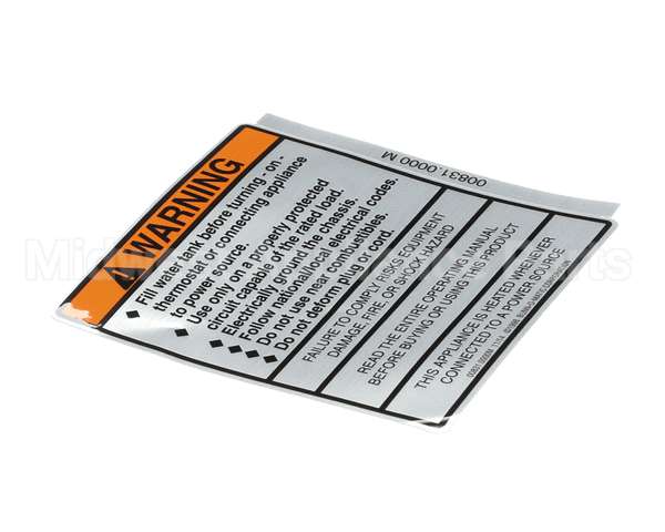 00831.0000 Bunn Decal, Warning-Electrical