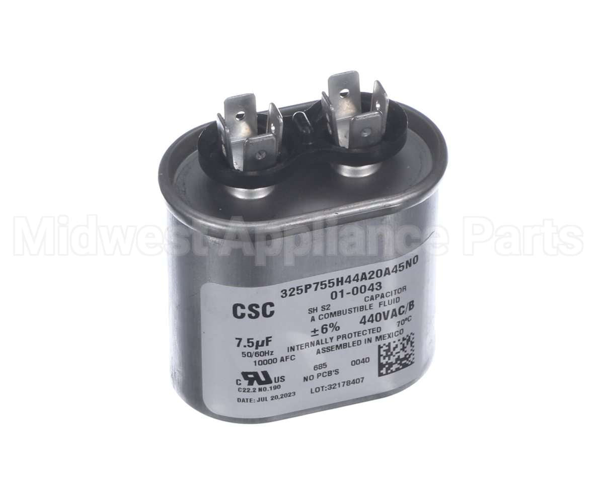 01-0043 Nortek Run Cap,Oval,440V,7.5Uf