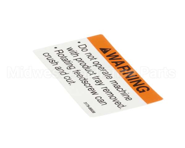 01-403175-00538 Berkel Label, Tray Warning