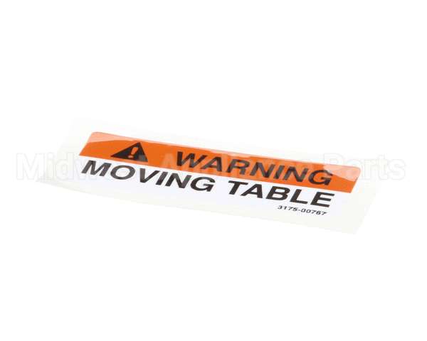01-403175-00767 Berkel Label,Table Warning