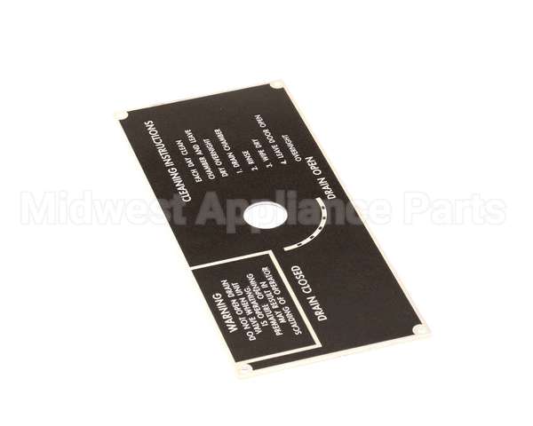 10-5938 Market Forge Plate, Drain Panel Clean Instr