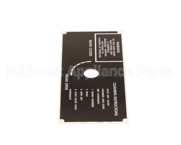 10-5938 Market Forge Plate, Drain Panel Clean Instr