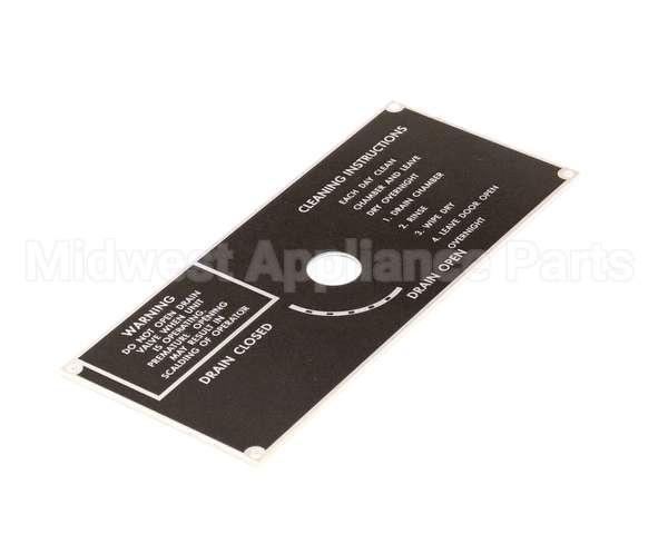 10-5938 Market Forge Plate, Drain Panel Clean Instr