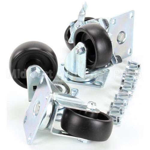 10314-79 Compatible Silver King Caster Plate Kit 3 Wh/4 1/8 Th