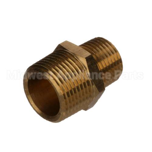 112RJF Lancer Brass Hex Nipple 3/4 Mpt X 1/2