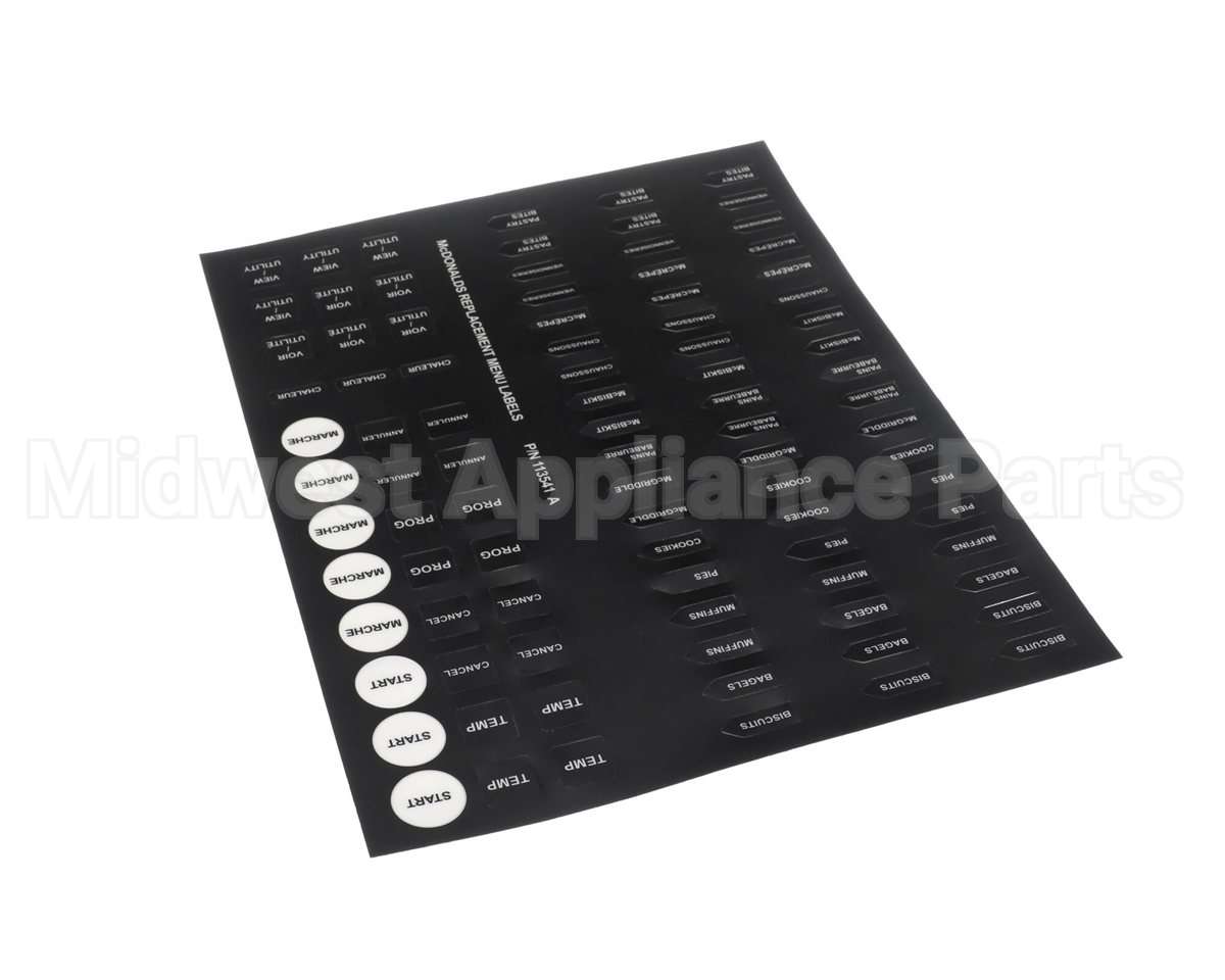 113541 Garland Mcdonalds Replacement Menu Lab