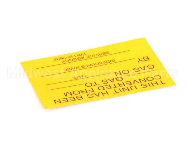 1163932 Southbend Range Label, Parts Service