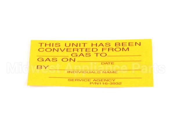 1163932 Southbend Range Label, Parts Service