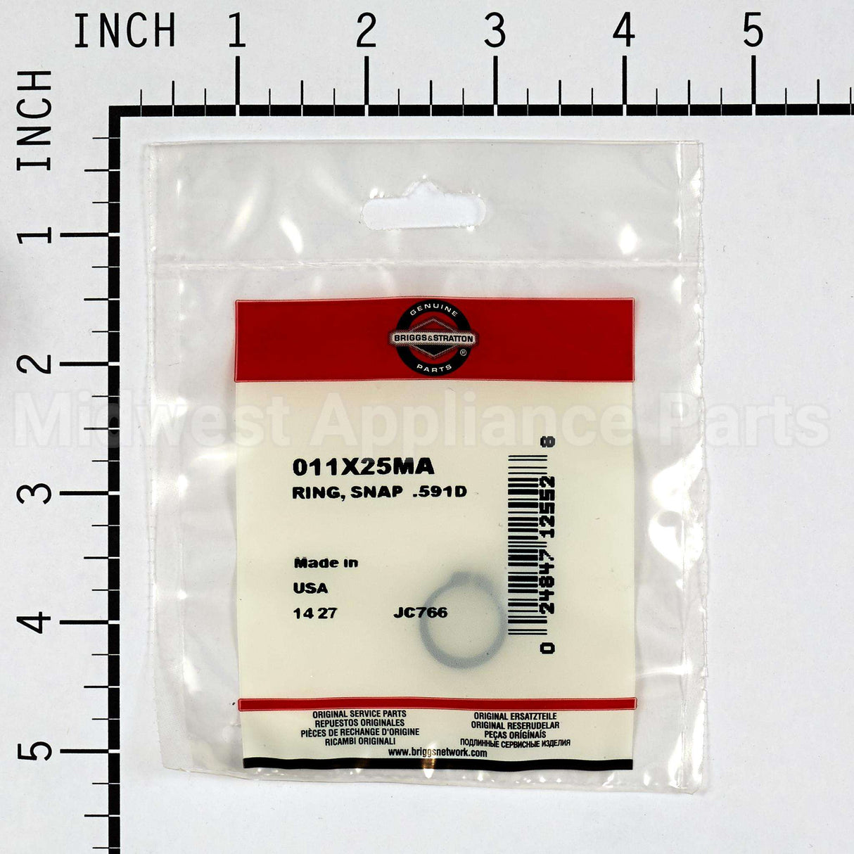 11X25MA Briggs & Stratton Ring Snap .591D - .
