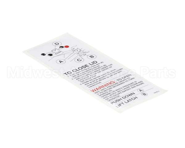 16181 Henny Penny Label - Lid Operating Instruct