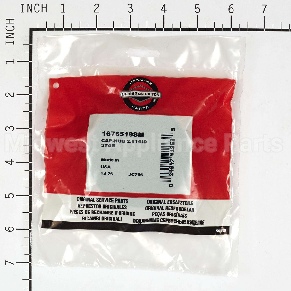 1676519SM Briggs & Stratton Cap-Hub 2.810Id 3Tab