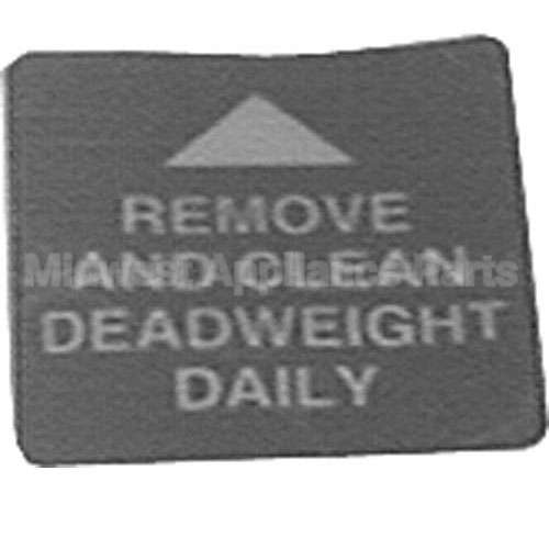 16912 Compatible Henny Penny Decal, Remove/Clean Dead Weight Daily