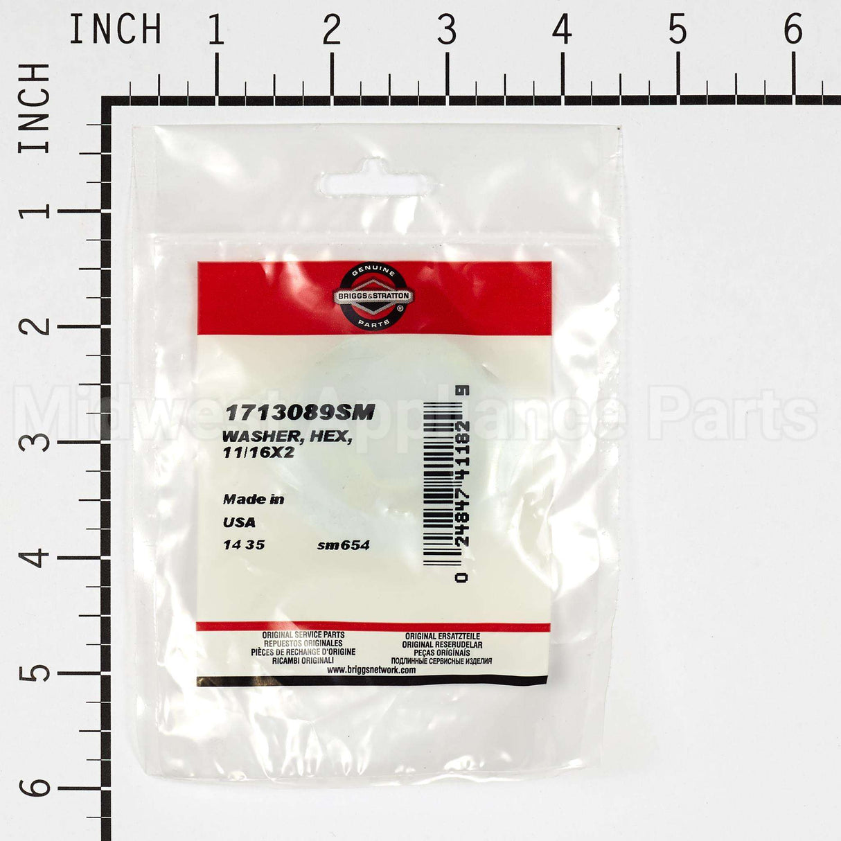 1713089SM Briggs & Stratton Washer Hex 11/16X2