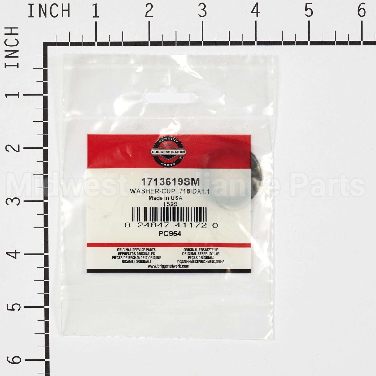 1713619SM Briggs & Stratton Washer-Cup .718Idx1.1