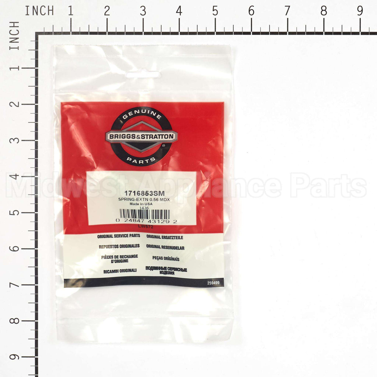 1716853SM Briggs & Stratton Spring-Extn 0.56 Mdx