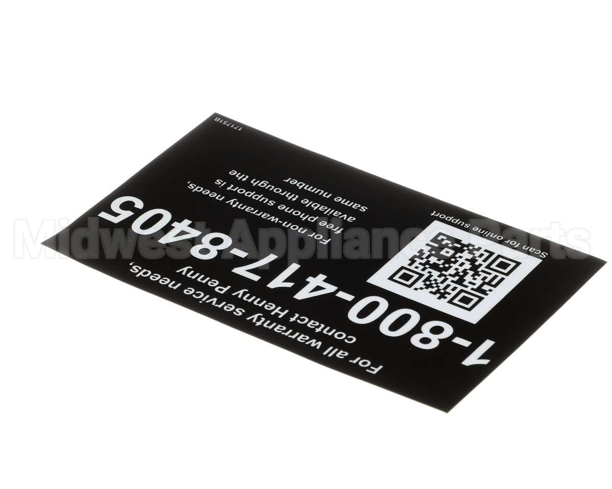 171751 Henny Penny Label-Tech Support, Us-Can