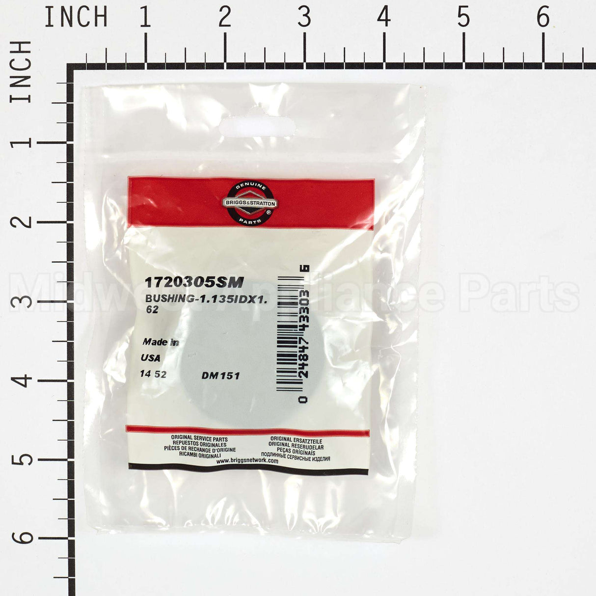 1720305SM Briggs & Stratton Bushing-1.135Idx1.62