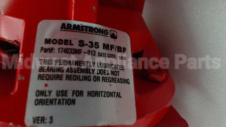 174033MF-013 Armstrong Fluid Technology S-35Bf Ci Body Nfimpellr 1/6Hp