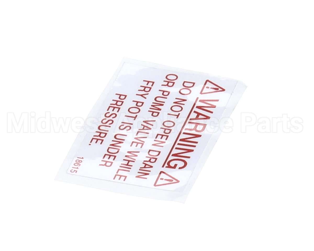 18615 Henny Penny Label - Drain Valve Warning