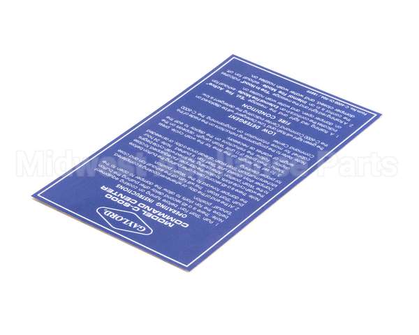 18899 Gaylord C6000 Mylar Faceplate