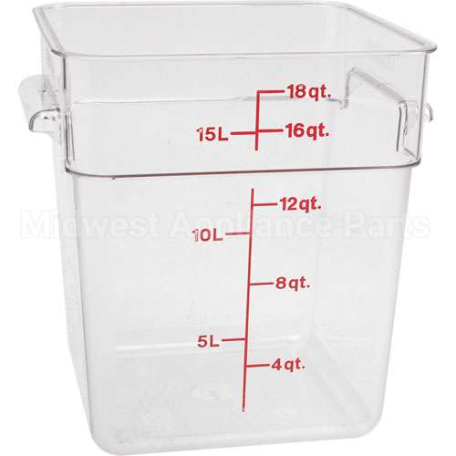 18SFSCW Compatible Cambro Container Sq Clear 18Qt