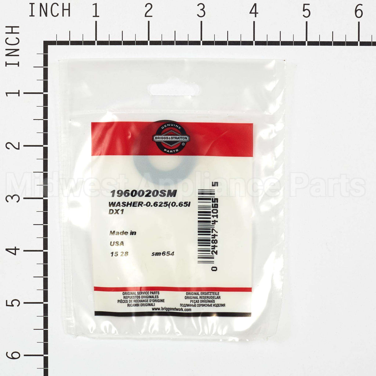 1960020SM Briggs & Stratton Washer-0.625(0.65Idx1