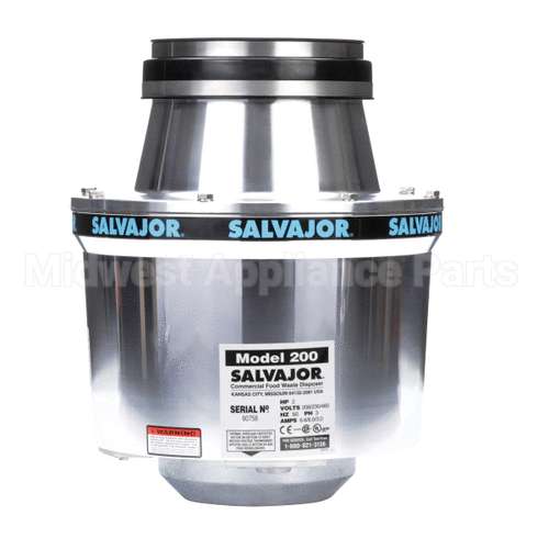 2007 Salvajor Disposer 200 208-230/460V 3Ph