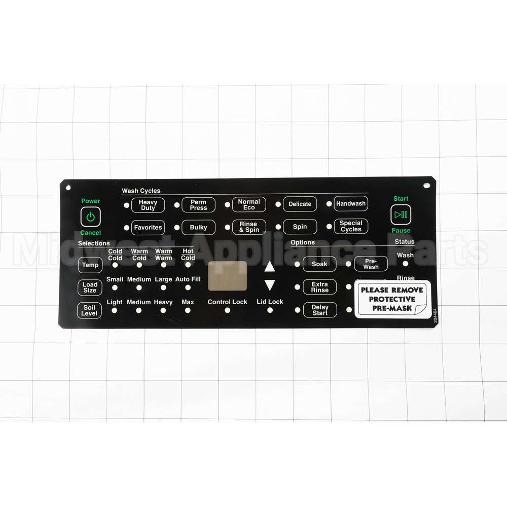 204404 Speed Queen Overlay,Control Tlw Rc H4 Hec Black