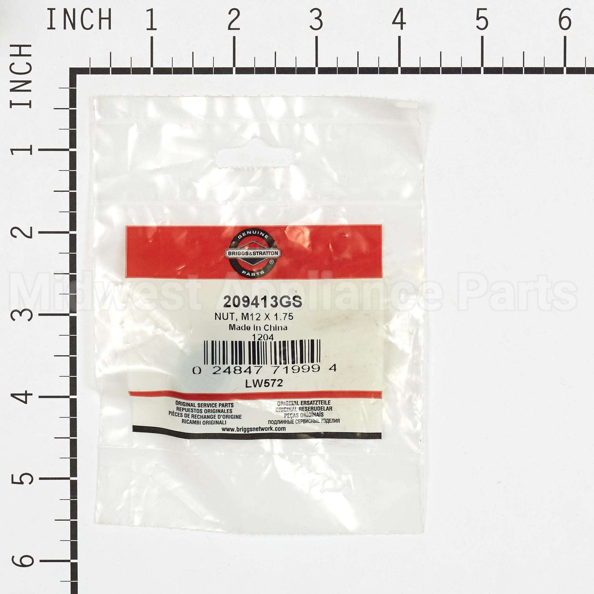 209413GS Briggs & Stratton Nut M12 X 1.75
