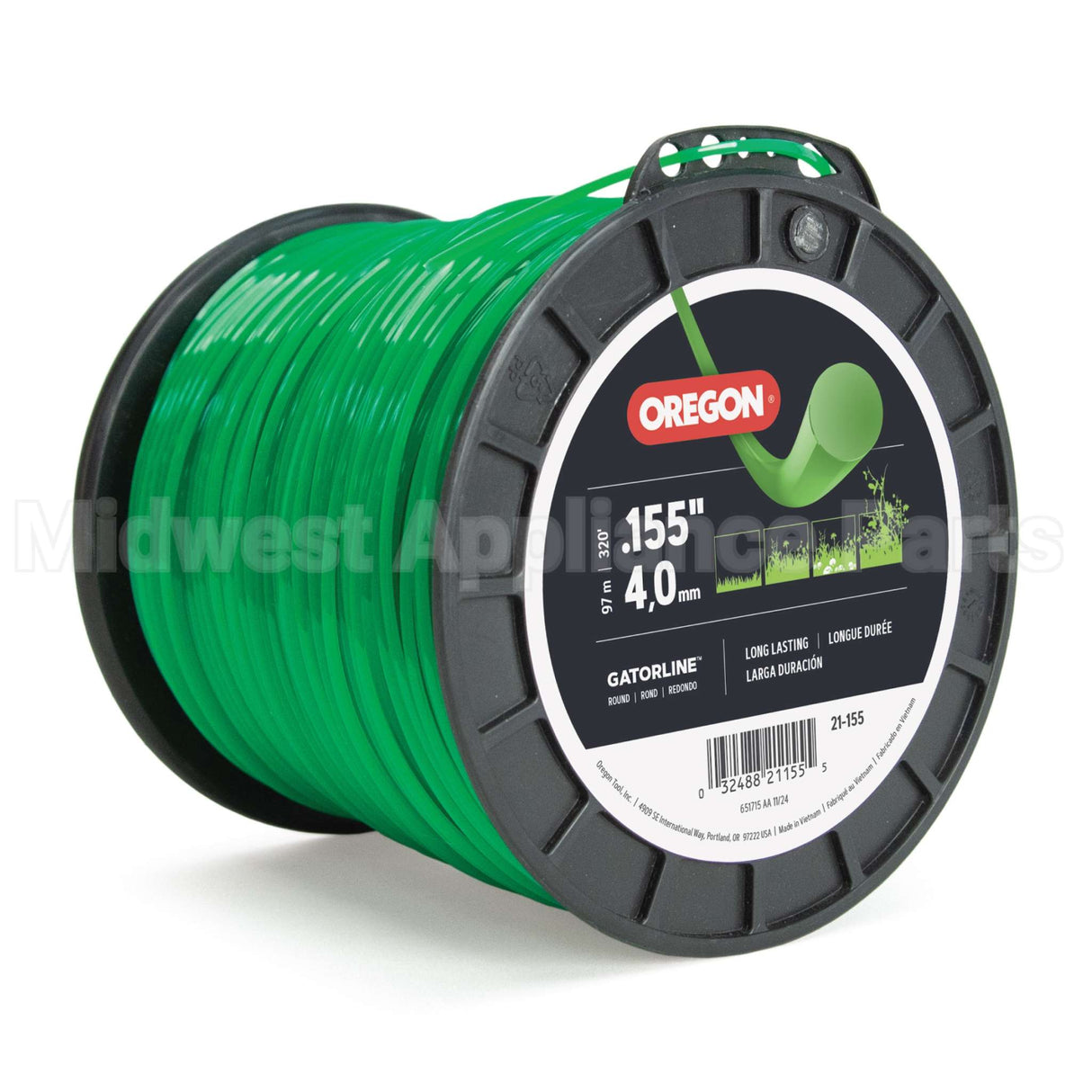 21-155 Oregon Gatorlineround .155 3Lb Spool