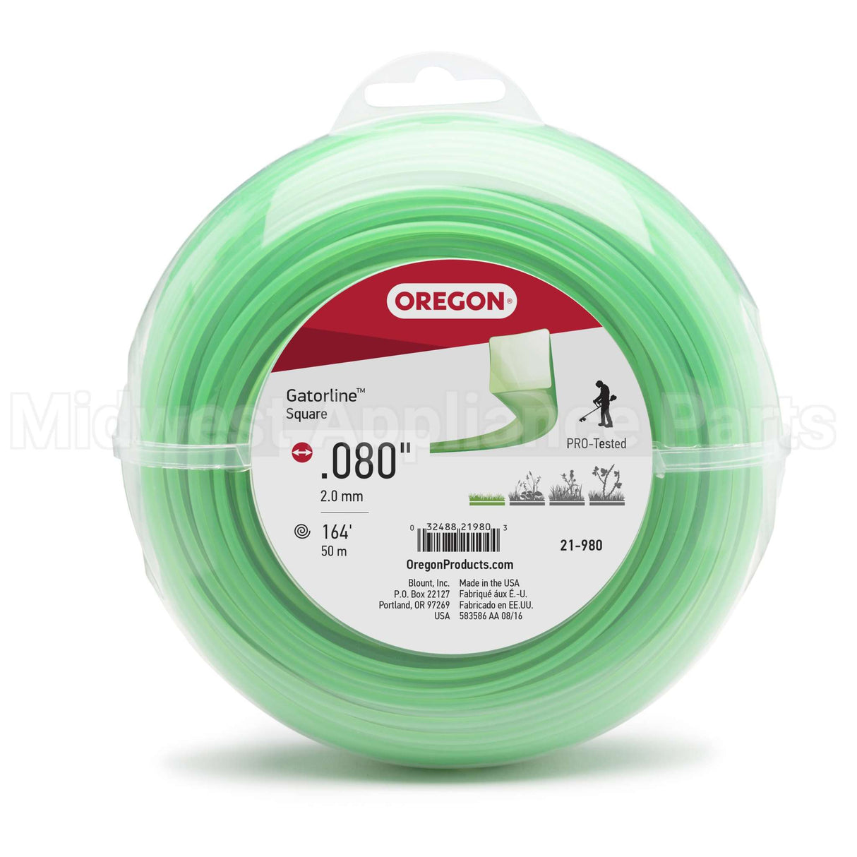 21-980 Oregon Gatorlinesquare .080 1/2Lb Do