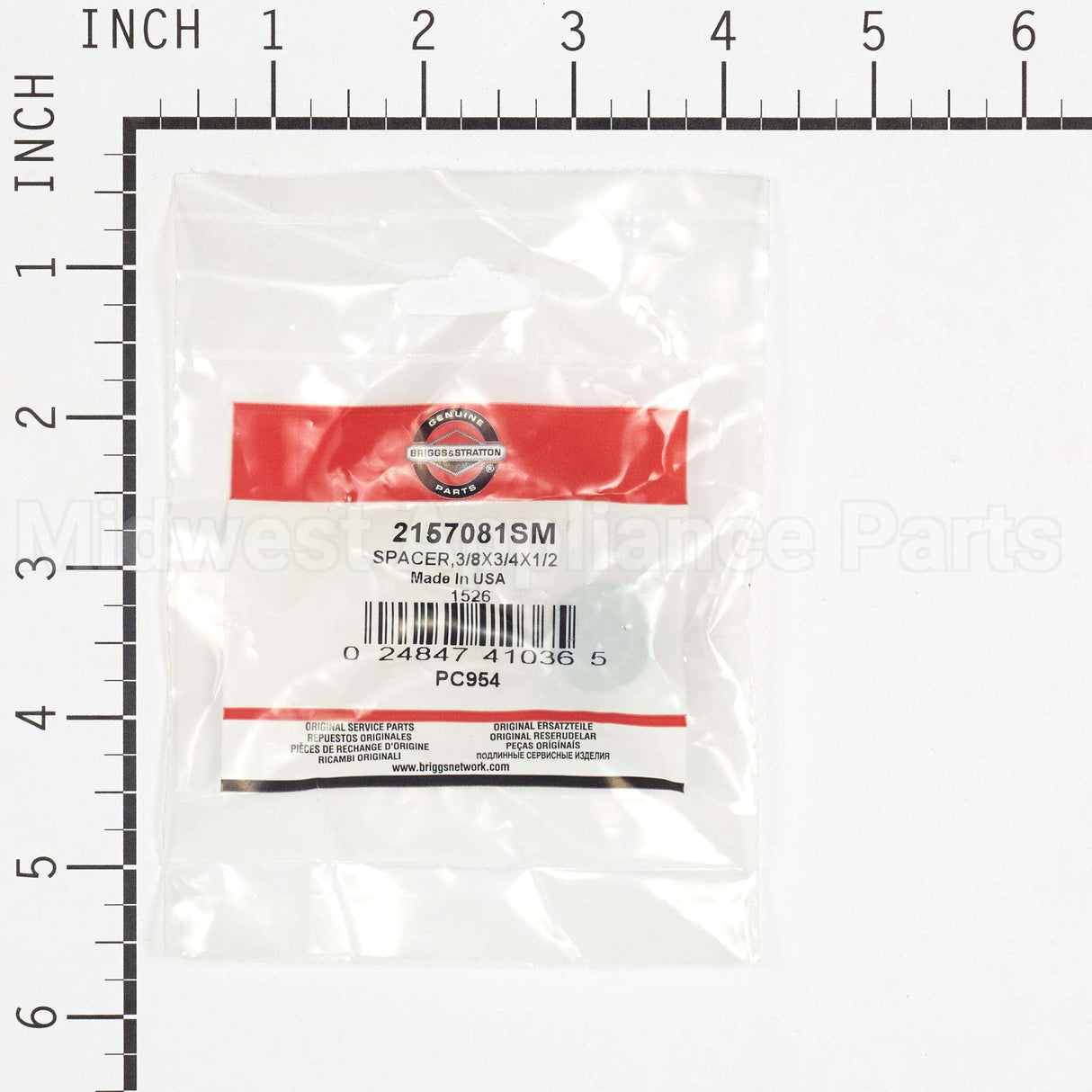 2157081SM Briggs & Stratton Spacer3/8X3/4X1/2
