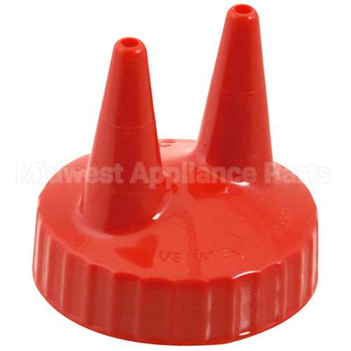 2200-02 Compatible Vollrath Ketchup Lid - Double Tip, Red