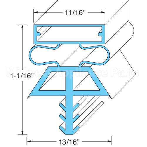 225251075 Compatible Vollrath Door Gasket 36 1/4" X 78"