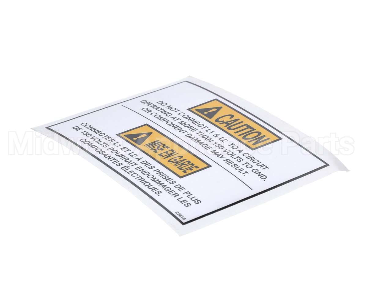 22818 Henny Penny Label-Caution V To Gnd Max