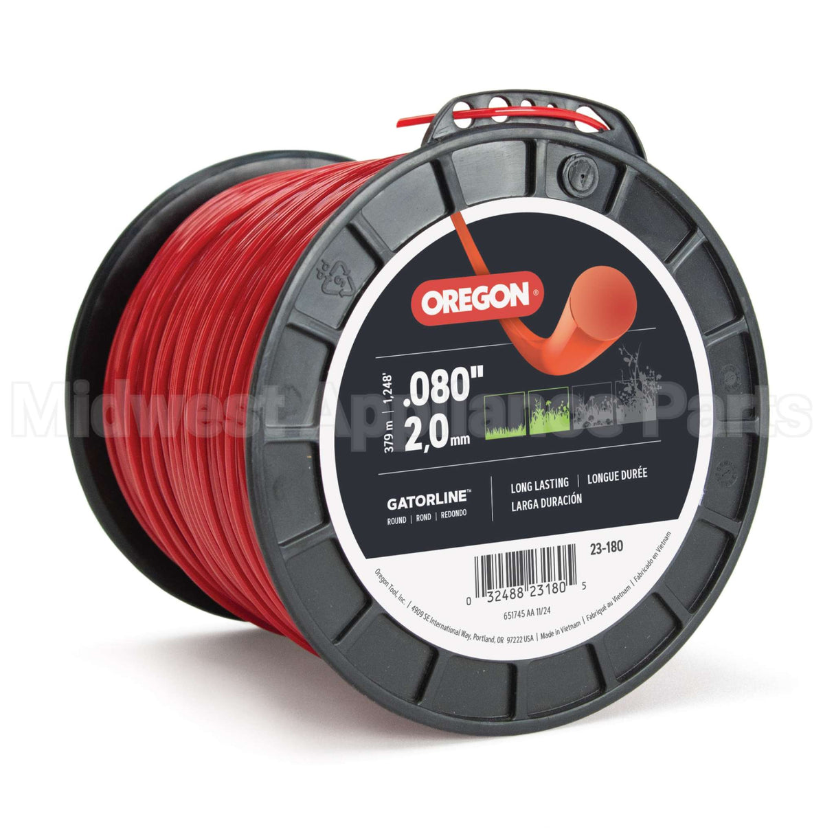 23-180 Oregon Gatorlineround Red .080 3Lb S