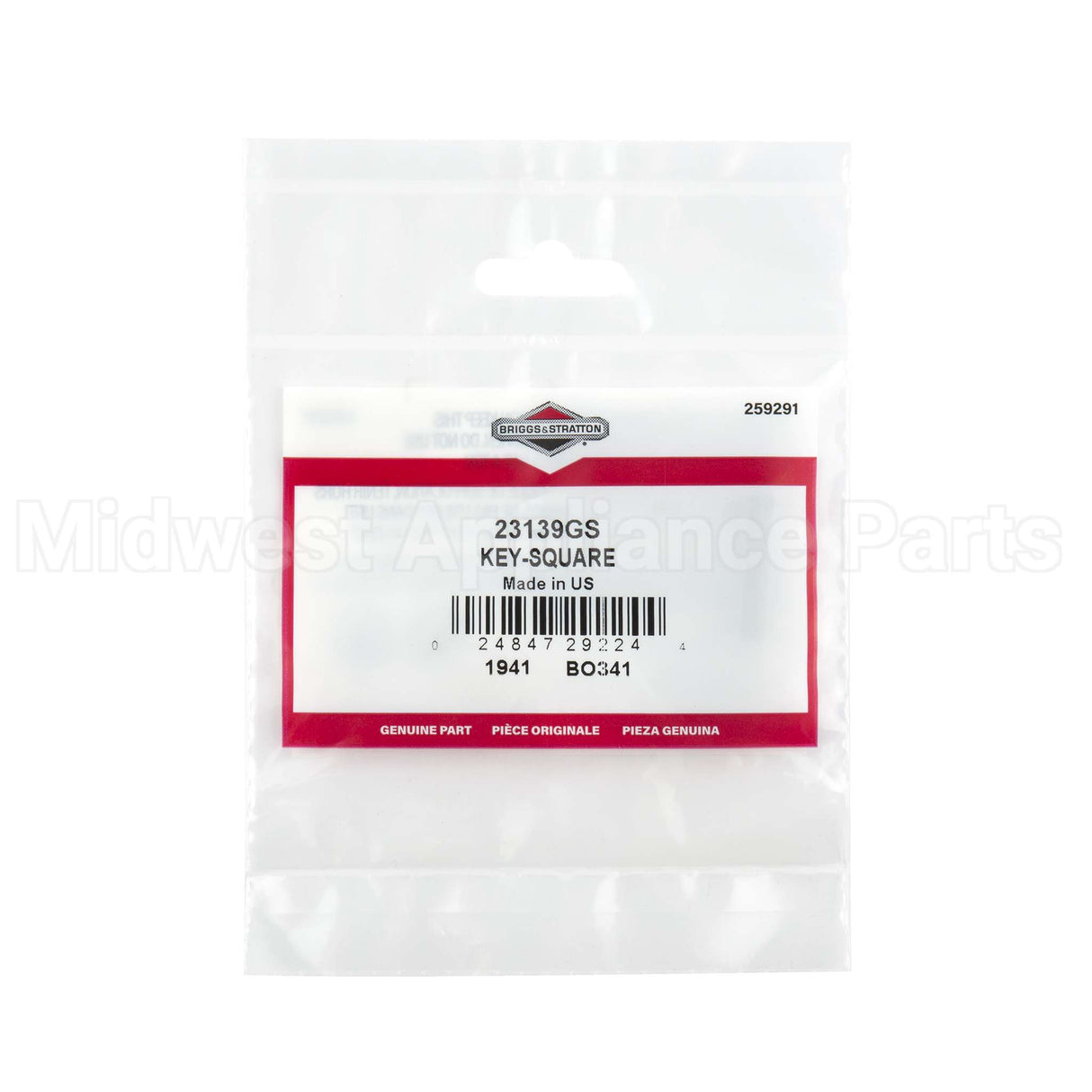 23139GS Briggs & Stratton Key-Square