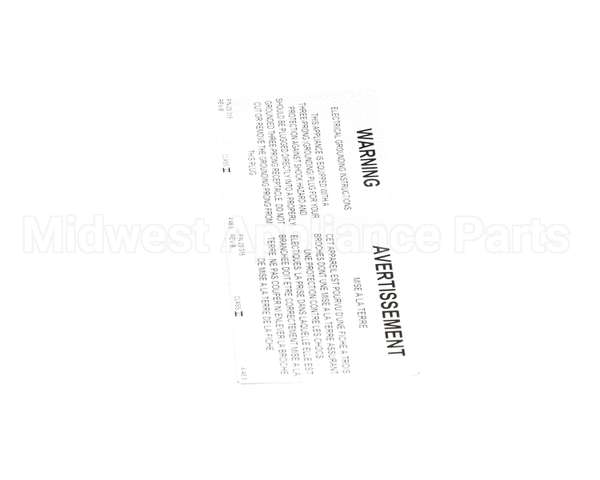 23315 Ultrafryer Decal, Warning Electrical Grou