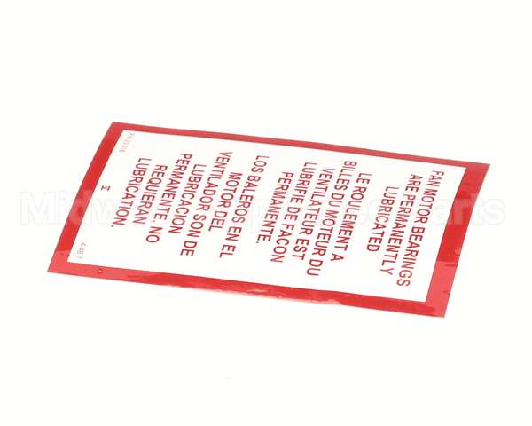 23318 Ultrafryer Decal, Fan Motor Wht Vinyl