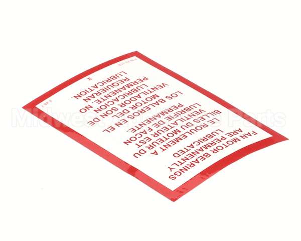 23318 Ultrafryer Decal, Fan Motor Wht Vinyl