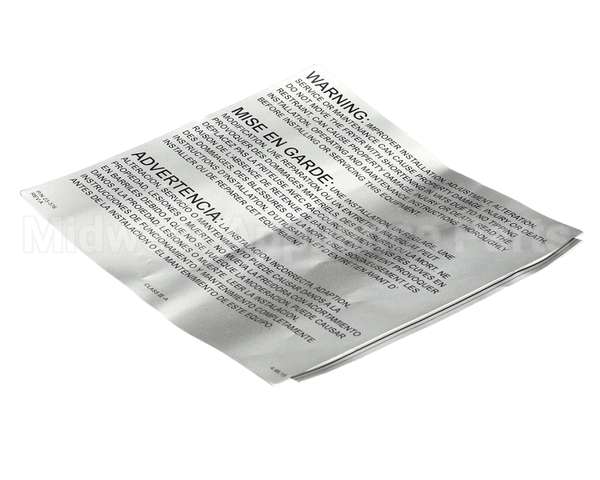 23376 Ultrafryer Decal, Warning -Improper Insta