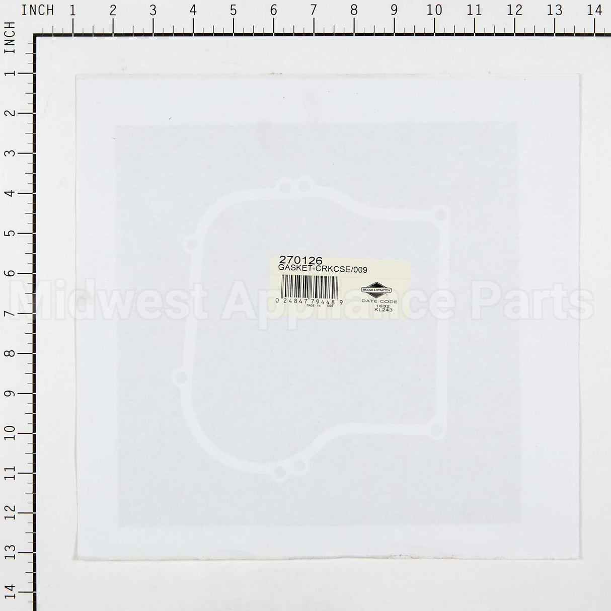 270126 Briggs & Stratton Gasket-Crkcse/009