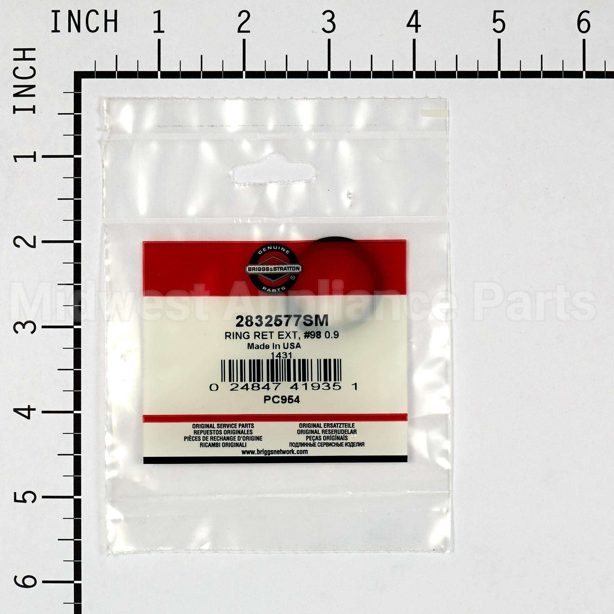 2832577SM Briggs & Stratton Ring Ret Ext #98 0.9